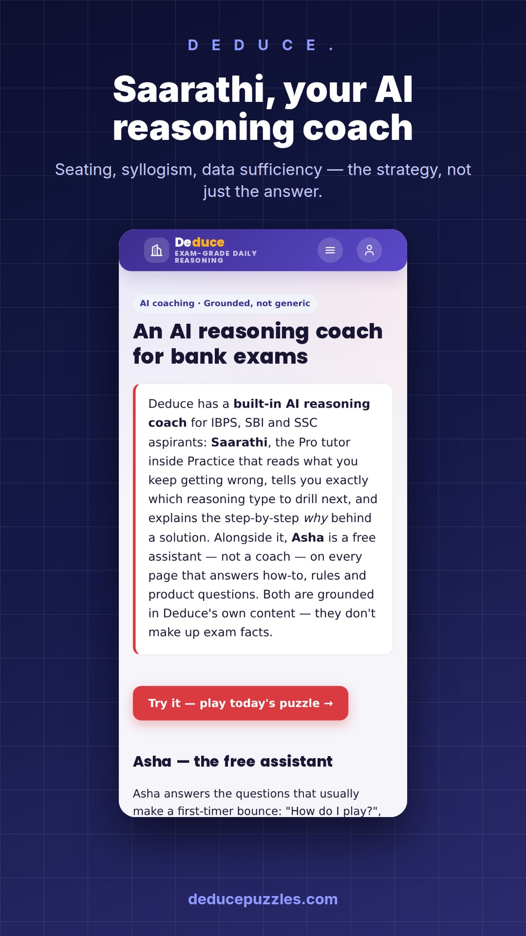Saarathi, the AI reasoning coach