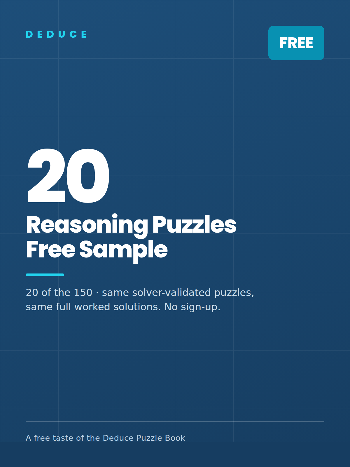 Cover of the free Deduce sample: 28 puzzles